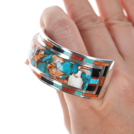 Daniel Coriz Santo Domingo inlaid silver cuff bracelet