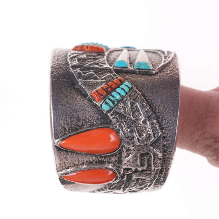 Preston Monongye (Hopi) (1927-1987) Tufa Cast Silver Cuff bracelet