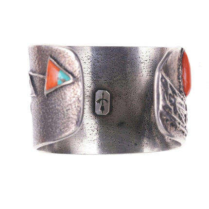 Preston Monongye (Hopi) (1927-1987) Tufa Cast Silver Cuff bracelet