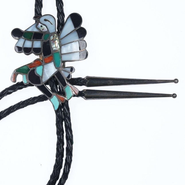 William Zunie (Zuni, 1938-1983) Channel inlay bolo tie