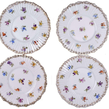 c1900 Dresden Porcelain Bouillon Cup and Saucers set