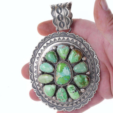 Huge Navajo Carico Lake Turquoise/Sterling Charles Johnson Pendant