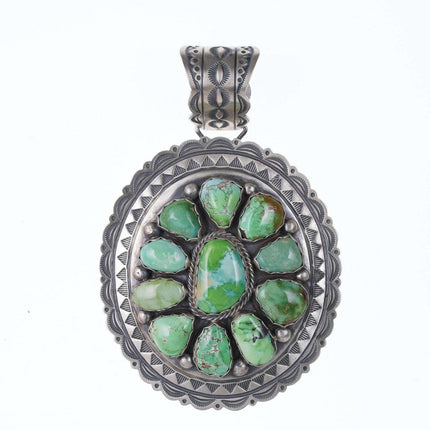 Huge Navajo Carico Lake Turquoise/Sterling Charles Johnson Pendant