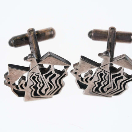 Mid century modern sterling cufflinks