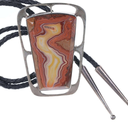 Vintage Southwestern Sterling Agate bolo