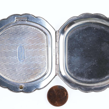 Sterling Art Deco Elgin American Beauty Compact in Muschelform