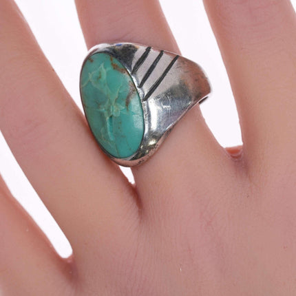 sz10 Vintage Sterling and turquoise ring