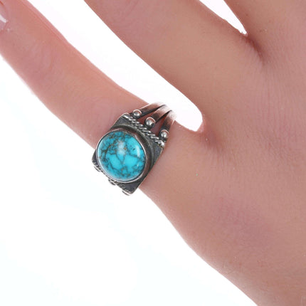 sz4.5 c1930's-40's  Navajo silver and turquoise ring