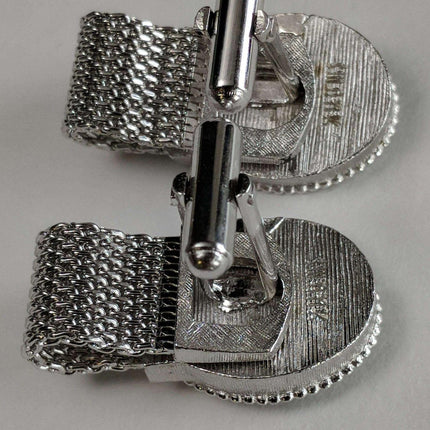 Vintage Swank Mesh/Rhinestone Cufflinks