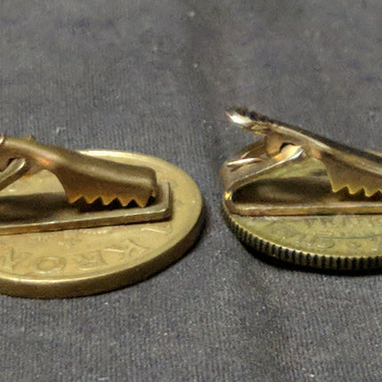 2 vintage Coin Tie Clips  1922 France 1925 Denmark