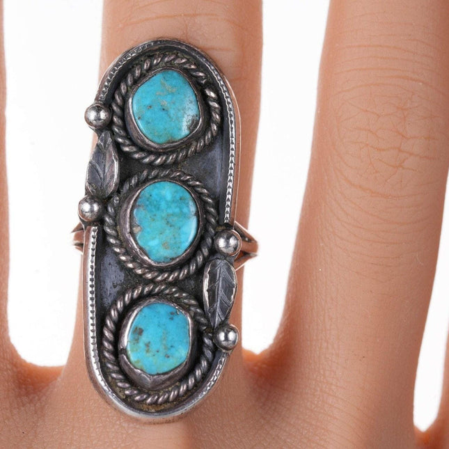 c1950er Vintage Navajo Sterling Türkis Ring