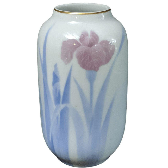 Fukagawa Seiji Arita Vase Iris Japanese Porcelain circa mid 20th century