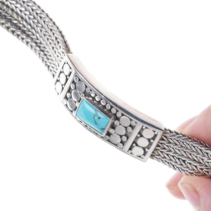 Schweres mehrreihiges Retro-Armband aus byzantinischem Sterlingsilber