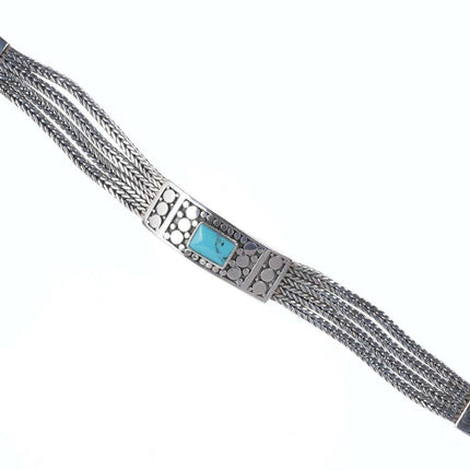 Schweres mehrreihiges Retro-Armband aus byzantinischem Sterlingsilber