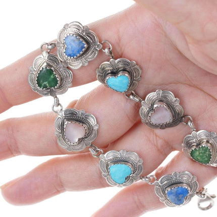 QT Southwestern sterling hearts bracelet