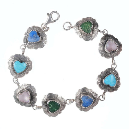 QT Southwestern sterling hearts bracelet