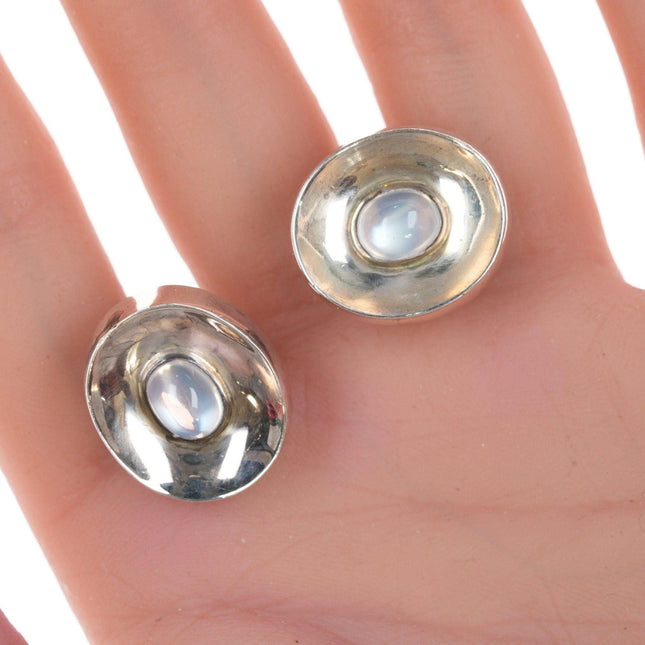 Antonio Pineda (1919-2009) Taxco Modernist Sterling Moonstone cufflinks