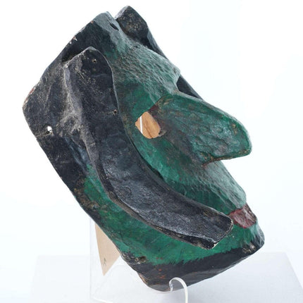 Vintage Mexican Green Face Devil dance mask