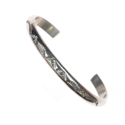 6 5/8" G Native American Sterling stamped cuff bracelet