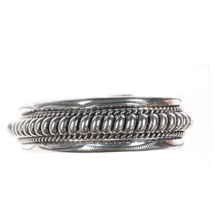 8" Tahe Navajo Sterling twisted wire stamped cuff bracelet