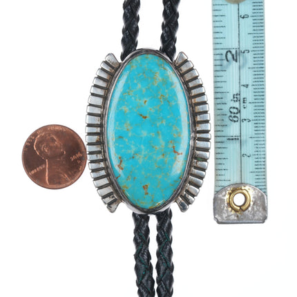 38" Vintage Navajo Modernist style turquoise bolo tie