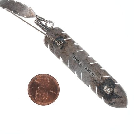 Large Harvey Mace Navajo feather pin