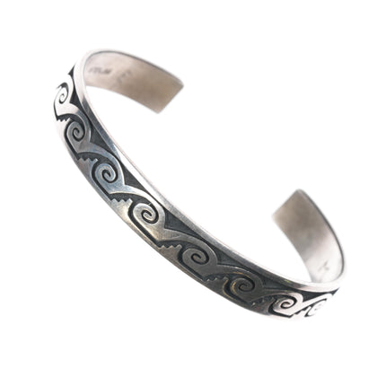 7" Marvin Lucas, Effie Tawahongva Hopi overlay Sterling cuff bracelet