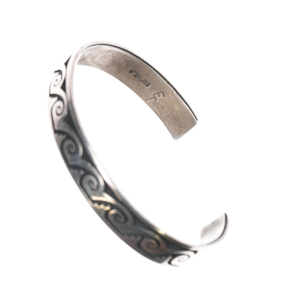 7" Marvin Lucas, Effie Tawahongva Hopi overlay Sterling cuff bracelet