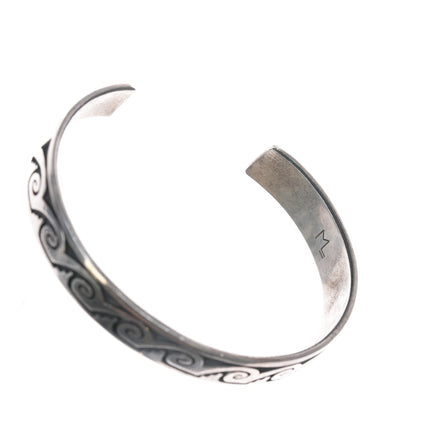 7" Marvin Lucas, Effie Tawahongva Hopi overlay Sterling cuff bracelet