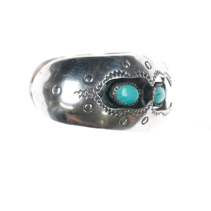 6" Ray Smith Navajo sterling and turquoise shadowbox cuff bracelet