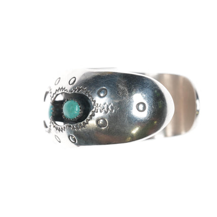 6" Ray Smith Navajo sterling and turquoise shadowbox cuff bracelet