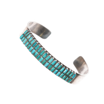 6.25" Hechilay Zuni Turquoise channel inlay cuff bracelet