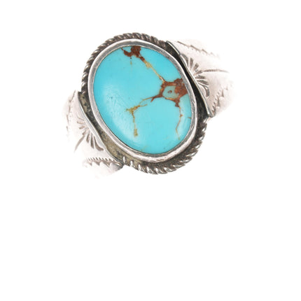 sz12 c1950's Navajo silver ring with turquoise