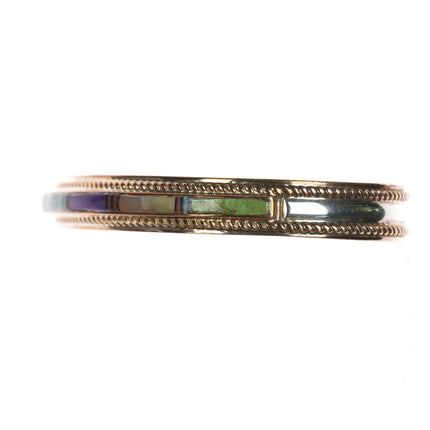 6 5/8" TF Sterling gold filled Sugilite, Turquoise, opal, denim lapis cuff bracelet