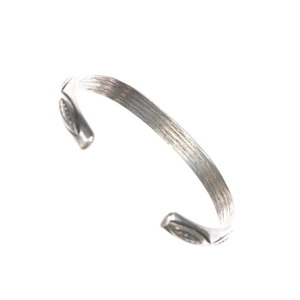 6.25" Vintage Navajo Deep stamped silver cuff bracelet