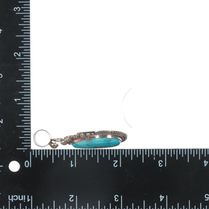 NT Native American sterling pendant with turquoise