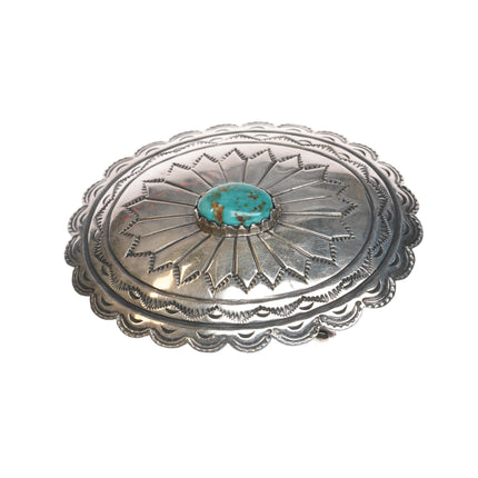 Mary Joe Navajo Sterling and turquoise belt buckle