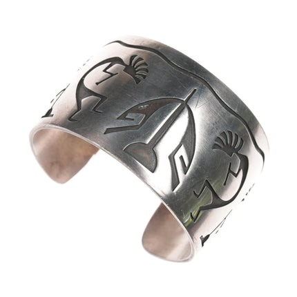 6.5" Southwestern sterling Kokopelli cuff bracelet