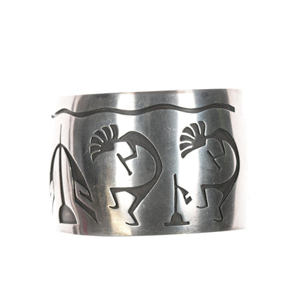 6.5" Southwestern sterling Kokopelli cuff bracelet