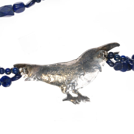 Artisan Sterling/Lapis bird necklace