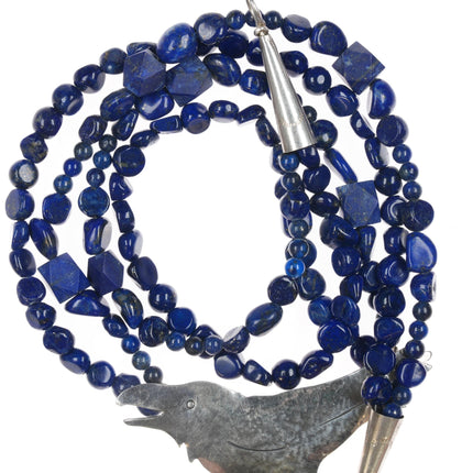 Artisan Sterling/Lapis bird necklace