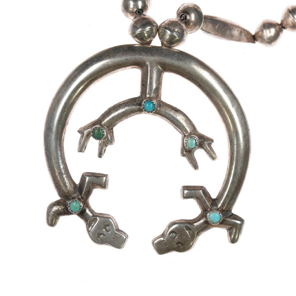 Vintage Navajo Sterling Yei Pendant with turquoise necklace