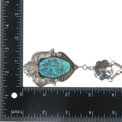 Nora Nelson Navajo Sterling and turquoise pendant necklace