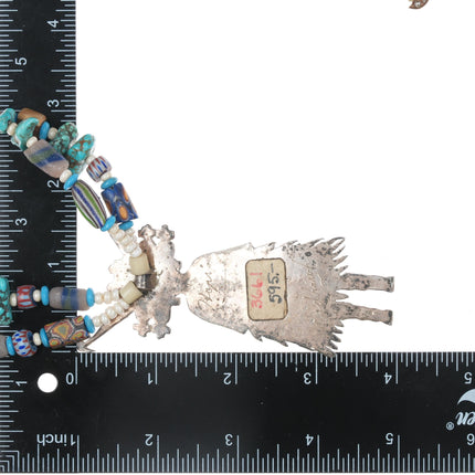 Vintage Redhawk Hopi sterling and handmade beaded necklace