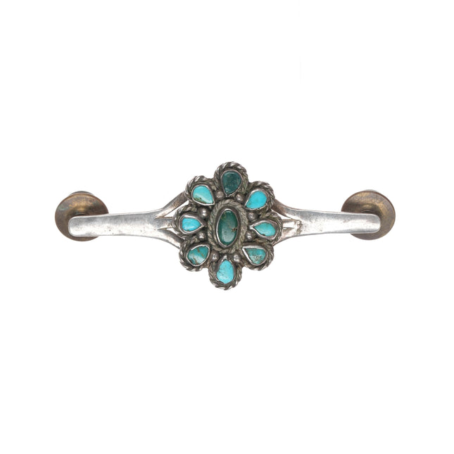 c1930's Native American silver turquoise cluster ring pin