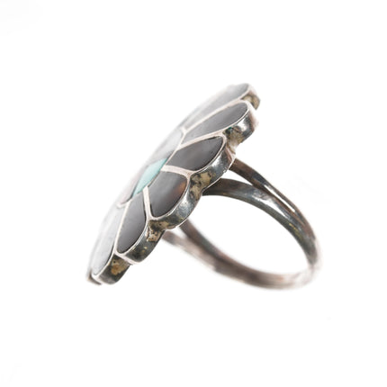 sz6 A Gasper Zuni channel inlay sterling ring