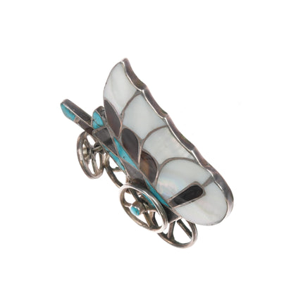 1950's Zuni Conestoga Wagon Sterling channel inlay pin