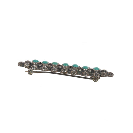 30's-40's Zuni Snake eye turquoise silver pin