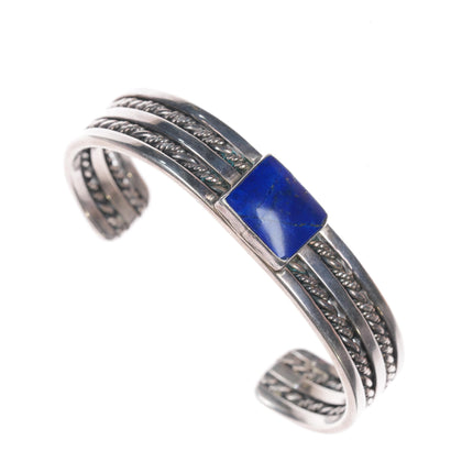 6 3/8" RVF Native American Sterling and lapis cuff bracelet