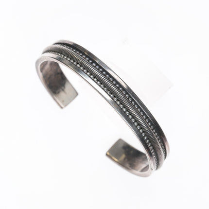 6.25" Tahe Navajo sterling woven cuff bracelet